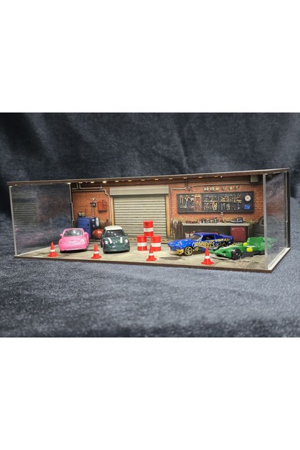 GOOD SIGN Diorama Garaj 1/64 Ölçek 8Li LED Işıklı USB Kablolu