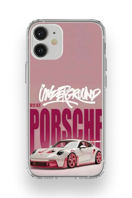 iPhone 12 Compatible Retro Car Pattern Transparent Phone Case