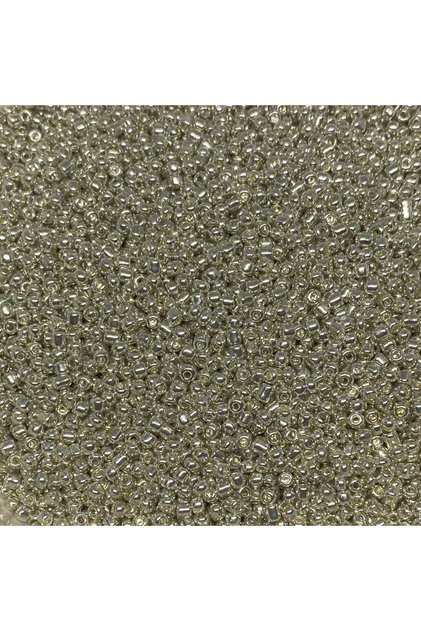 8/0 Cam Kum Boncuk, Takı Yapım Boncuğu, 3 mm, 40 gram Kaplama Gümüş