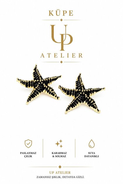 Beach Fashion Black Sea Star Zr Model Earrings