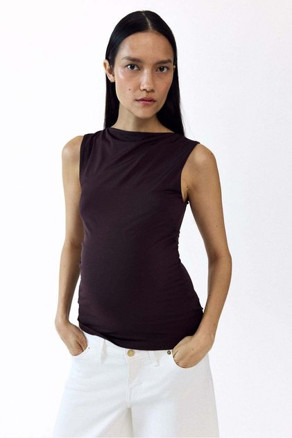 MAMA Sleeveless boat-neck top