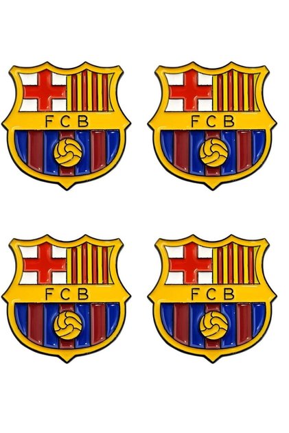 4 Pieces Barcelona FC Metal Sticker 3x3cm (Set of 4), Phone & Laptop Decorative Badge