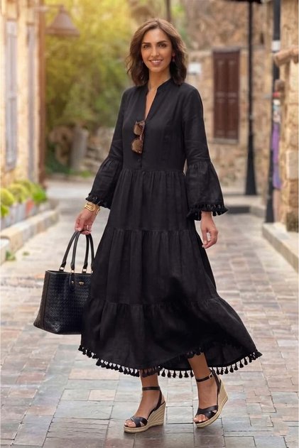 Black Tasseled Alice Dress