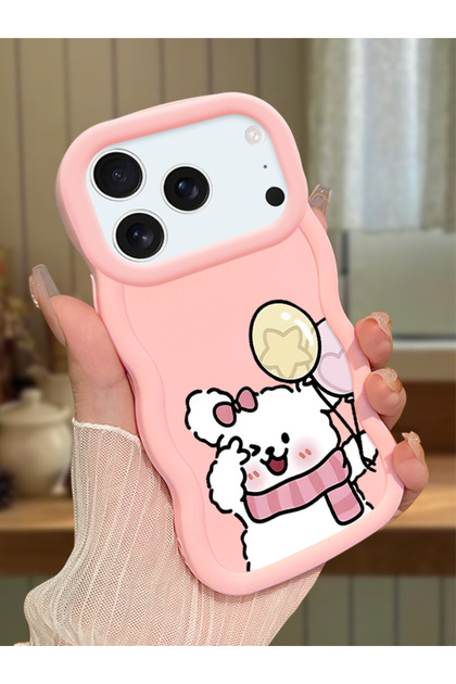 iPhone 17/18 Pro Max Compatible Case with Camera Protector Pink Silicone Couple Phone Case Cat Pattern