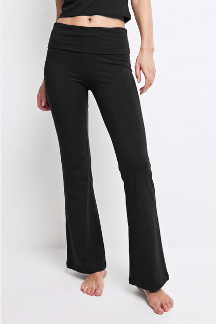 Kadın İspanyol Paça Jarse Ultra Soft Pantolon Flared - Siyah 2