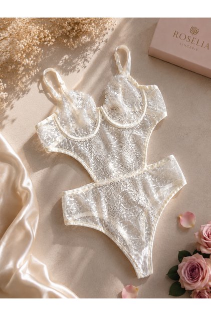 Women's Lace Underwire Capless Bodysuit