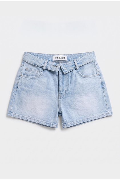 Kadın Ice 4s6-3 Mini Boy Kemer Detaylı Denim Şort