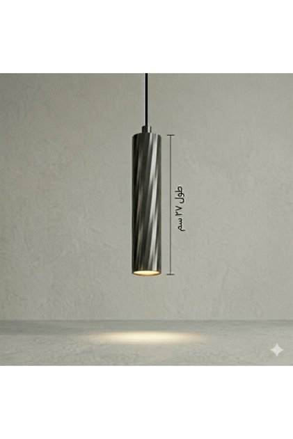 Anti-Glare Pendant Lamp Modern Cylinder Graphic - Gray 27 cm