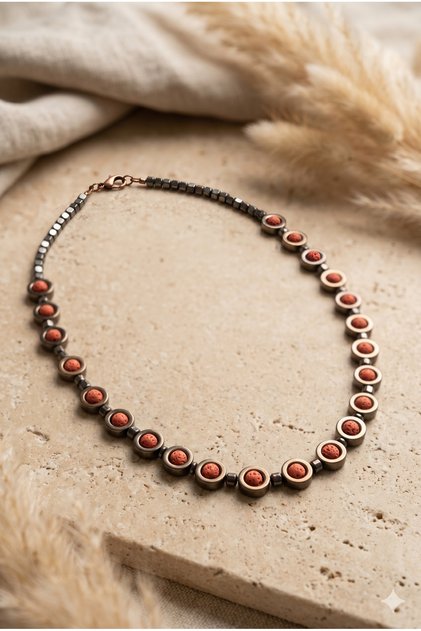Handmade Hematite Natural Stone Special Design Necklace