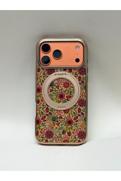 iPhone 17 Pro Max / iPhone 18 Pro Max Tuval Kılıf - Egzotik Lotus Desenli Sanatsal Koruyucu