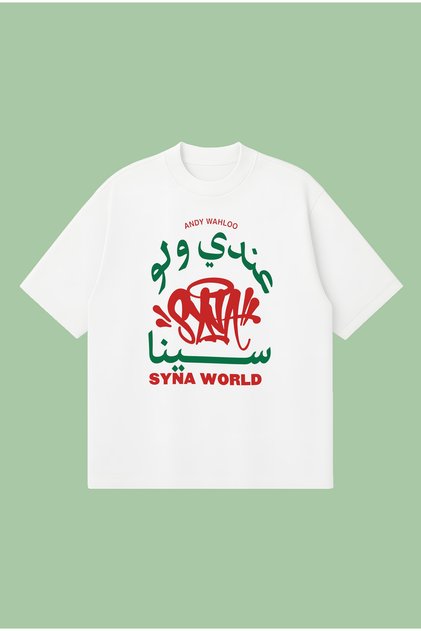 Arabic Synaworld Printed Oversize Boxy Cut Unisex 100% Cotton Tshirt | Streetwear
