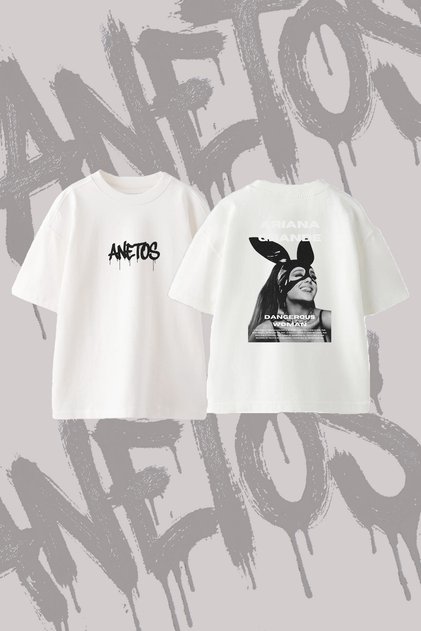 Ariana Grande Dangerous Woman_1 Design Back Printed Cotton White Oversize T-Shirt