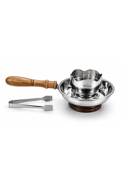 Bakhoor Burner Steel With Wooden Handle And Safety Tong For Home And Office