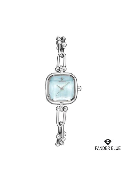 Elegant Fender Blue Women's Watch - Silver with Square Sky Dial