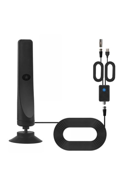 Black TV Digital Antenna with Signal Booster HD Antenna Support 4K 1080P VHF/UHF TV Antenna 25DBI 50