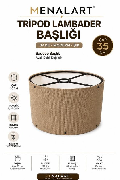 Vizon Lambader Başlığı 35 CM Mega Boy Kaliteli Kumaş Tripod Başlığı