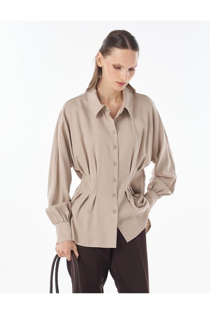 100% Lyocell Pile Detailed Tunic Mink