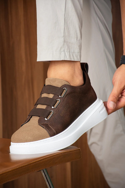 Zrc2653 - Premium Exclusive Men's Sneaker with Rubber Detail in Brown