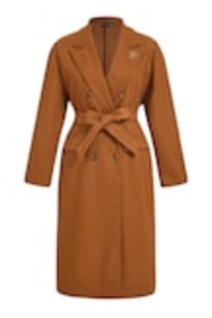Palton dama, lung, cu cordon, elegant, culoare caramiziu, XL