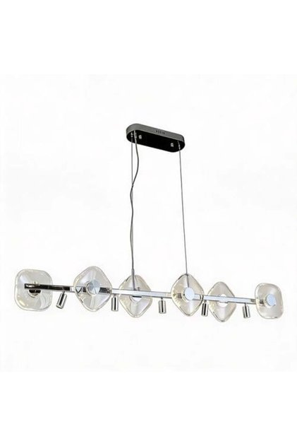 Chrome Crystal Chamfered Bar Chandelier 6 Crystals + 5 Spots 23W MD 5212