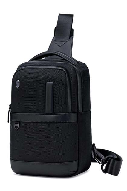 Fashion Chest Bag Water Resistant Anti-Theft Polyester Crossbody Bag Business Travel Casual for Men Women, XB00678, Black