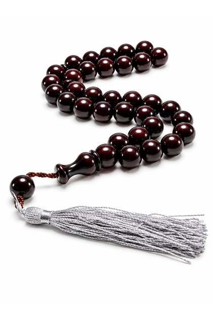 Squeeze Amber Prayer Beads 12X12 mm Oval Cut - Shiny Surface Coarse Grained Tassel Gift Prayer Beads