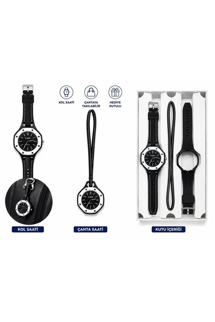 Duostyle 2-in-1 Analog Wrist Watch and Purse Watch Silicone Band Unisex