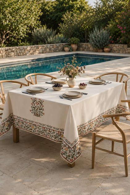 Choose Your Style Secret Garden Patterned Stain-Resistant Tablecloth 155 X 180 cm