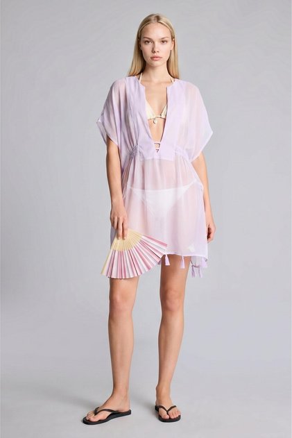 Regular Fit Chiffon Beach Dress Z9958Az26Sm