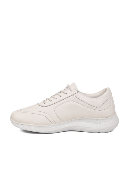 Women's Genuine Leather Memory Sole Rubber Laced White Casual Sneaker Shoes 8439 Z