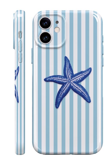 iPhone 12 Deniz Yıldızı Protect Slim Glossy Full Covering Print Camera Protected Phone Case