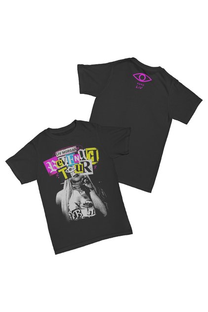 Liv Morgan Watch Me Title Printed Black Cotton T-Shirt