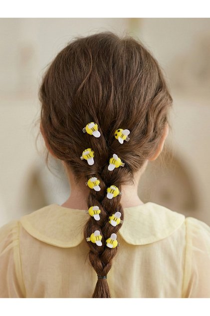 Pack of 10 - Girls Yellow Bee Hair Accessories