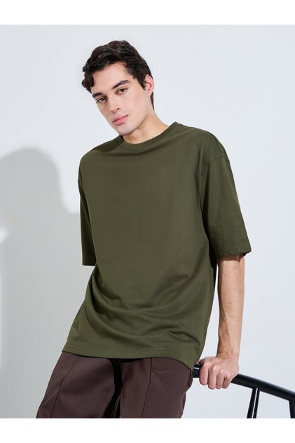 Men Oversized Crew Neck Terry T-Shirt