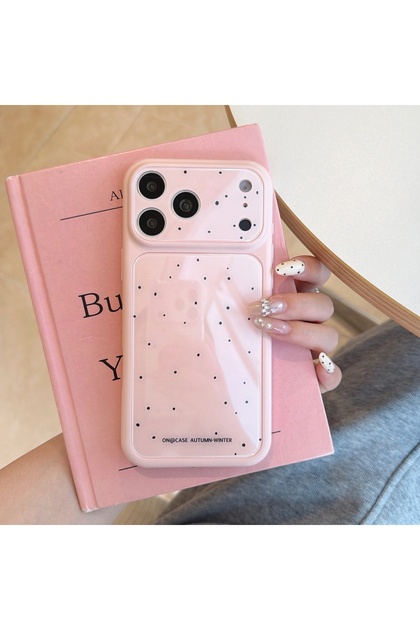 iPhone17 Pro Max Sakura Pink Fashion 4 Styles Splashing Ink Polka Dot Pattern With Lanyard Large Win