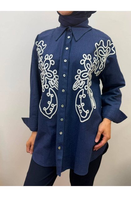 Cămașă cu mânecă lungă, cu design elegant, pentru femei, cu hijab