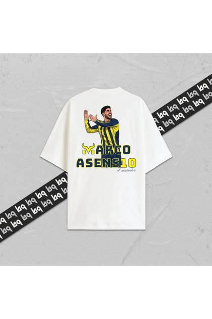 Marco Asensio Unisex Football Player Back Printed Oversize T-Shirt 100% Cotton Crew Neck White
