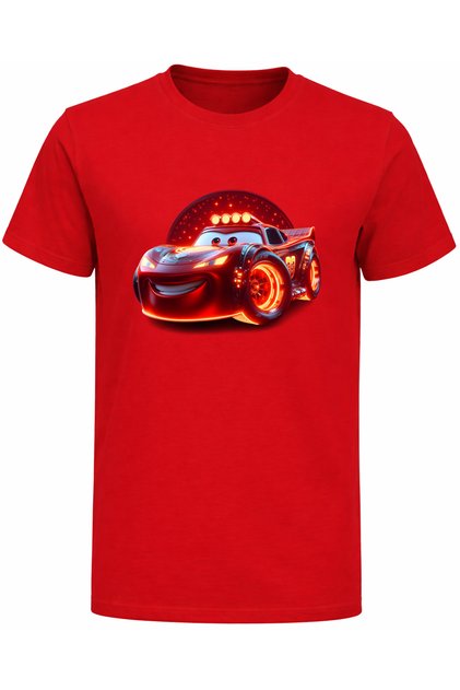 Flame Racing Car Printed Children's T-Shirt
