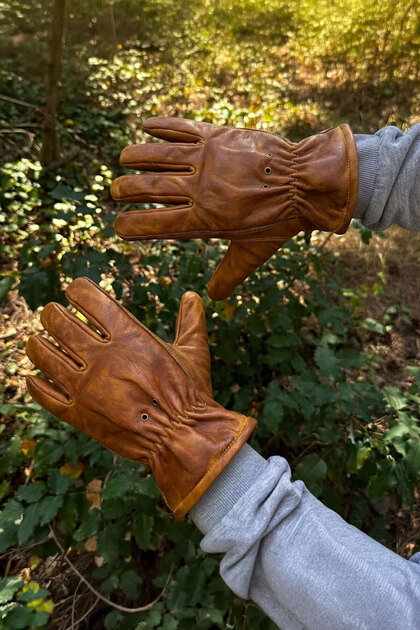 Tanto Dakota Eldiven , Hakiki Dana Derisi El Yapımı Kamp Eldiveni M Beden Unisex | Tanto Bushcraft