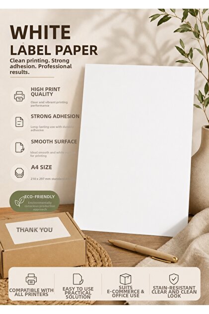 A 4 Size Matte Labels Compatible with All Printers - 25 Pieces