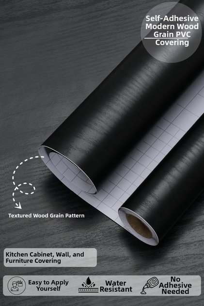 Self Adhesive Wood Look Kitchen Bathroom Countertop Wall Cabinet Table Veneer 60X500cm