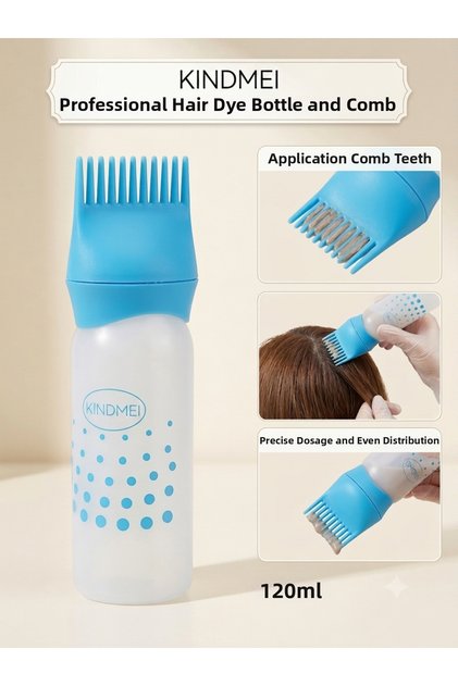 Hair Coloring Comb Vertical - Application Comb with Refillable Dye Bottle (Blue 1 Piece)