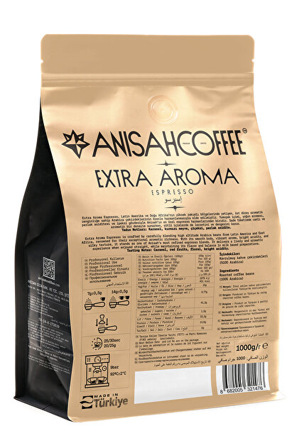 Anisah Coffee Extra Aroma Espresso Kahve | 1000gr | %100 Arabica