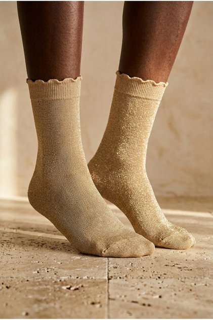Women's Shine Socks Gold
