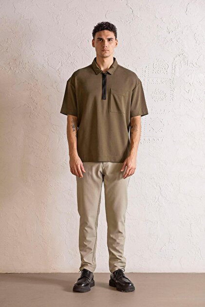 GMG FIRENZE Polo Yaka Patı Fermuarlı Cepli Erkek T-shirt - Fiyatı