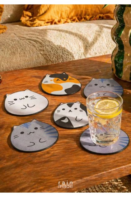 Coaster Set - 3D Printing with Cute Cat Design
