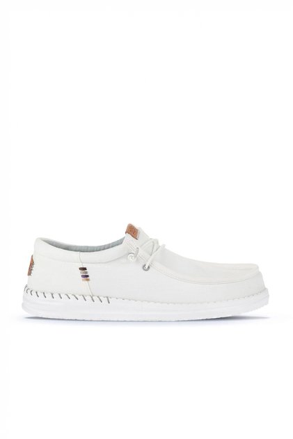 Hey Dude Stone White Hd Hey Dude Wally Break Stitch Men's Shoes 01Hd40677