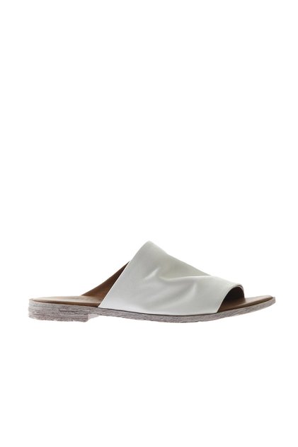 White leather women's flat slippers 01wq2009