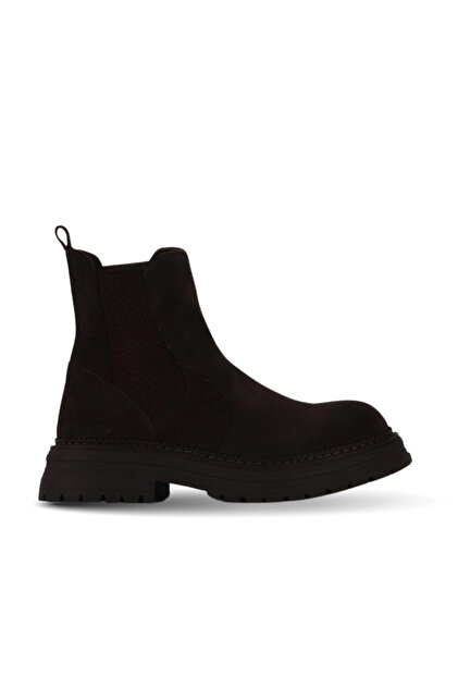 Brown Suede Women's Flat Boots 01Wf3401