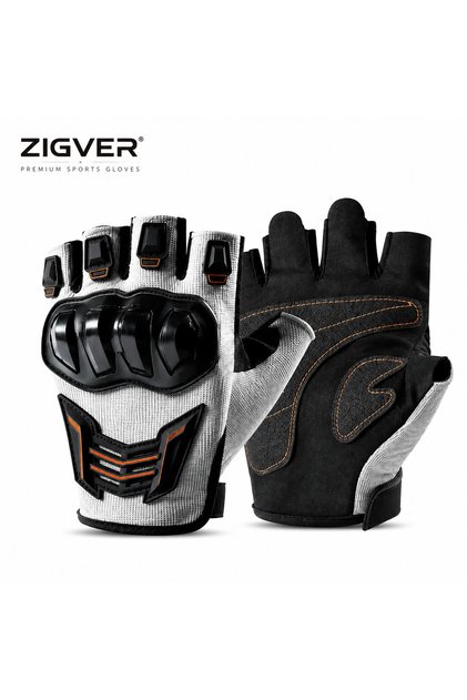 Unisex Korumalı Yarım Parmak Premium Motosiklet Eldiveni